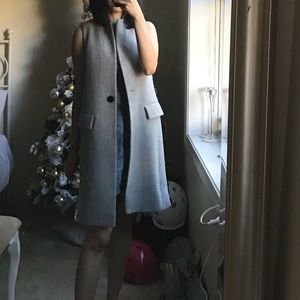 Intermix wool sleeveless long vest